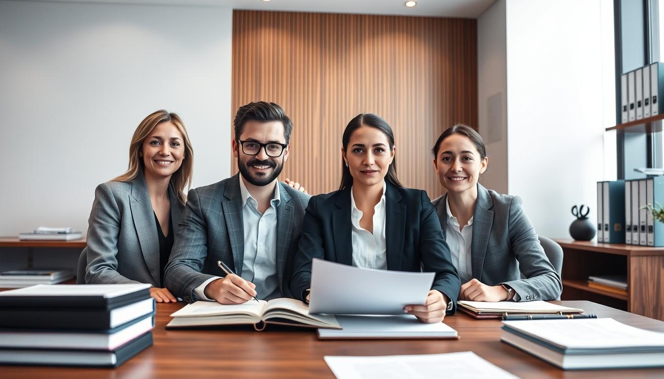 Family reviewing legal documents